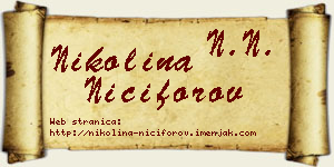 Nikolina Nićiforov vizit kartica